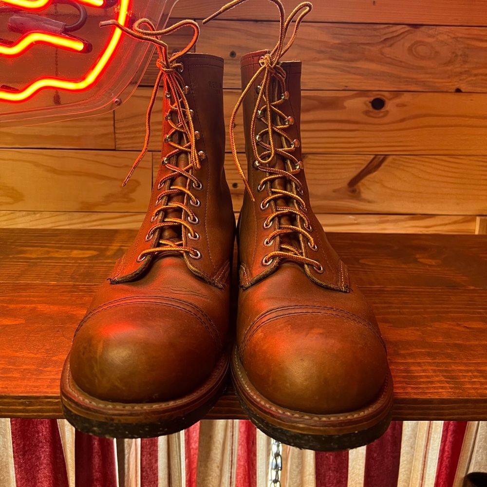 Vtg Red Wing Heritage Boots Brown RARE #915 13 EE Iron Ranger’s neoprene soles